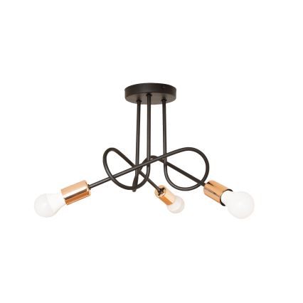 Candeeiro de tecto de superfície LED OXFORD 3xE27/15W/230V preto