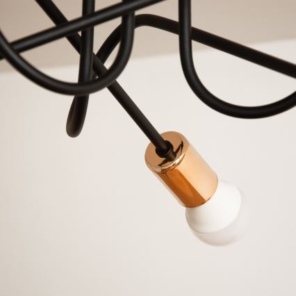 Candeeiro de tecto de superfície LED OXFORD 3xE27/15W/230V preto