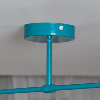 Candeeiro de tecto de superfície MOON 2xE27/15W/230V turquesa