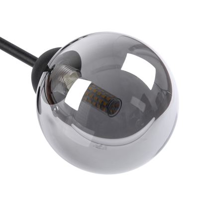 Candeeiro de tecto de superfície OBSIDIAN 6xG9/10W/230V preto/cinzento fumado