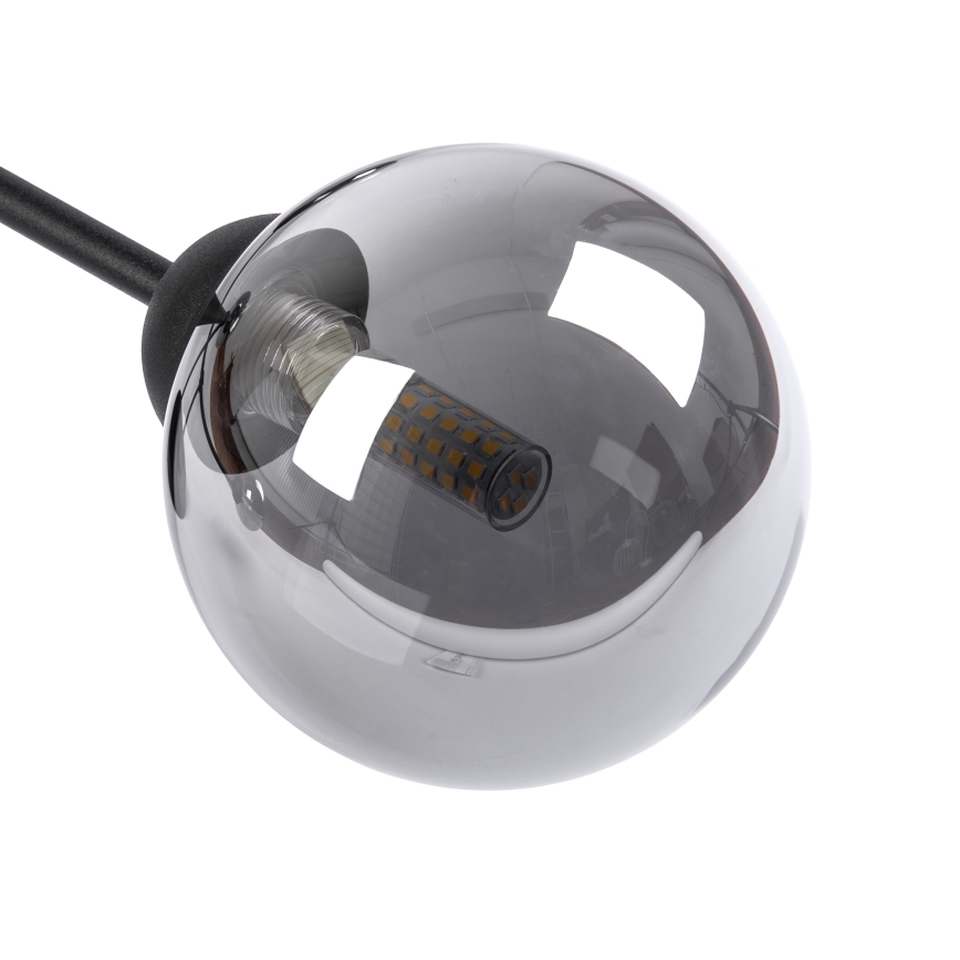 Candeeiro de tecto de superfície OBSIDIAN 6xG9/10W/230V preto/cinzento fumado