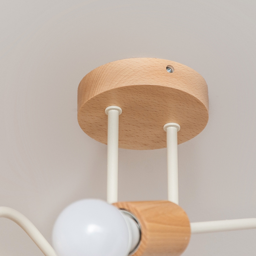 Candeeiro de tecto de superfície OXFORD 2xE27/15W/230V pinho/creme