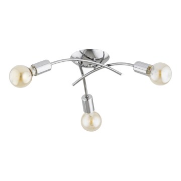 Candeeiro de tecto de superfície TORIZO 3xE27/15W/230V cromado brilhante