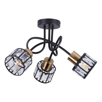 Candeeiro de tecto de superfície ZAHARA 3xE27/10W/230V preto