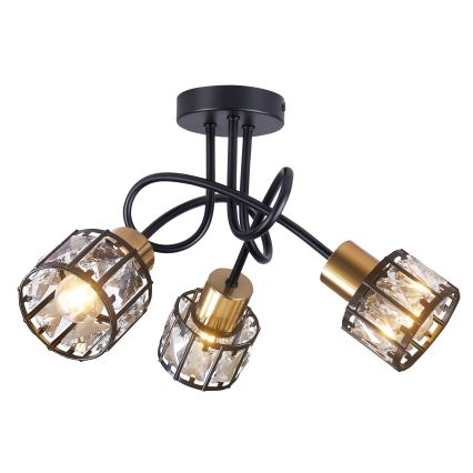 Candeeiro de tecto de superfície ZAHARA 3xE27/10W/230V preto