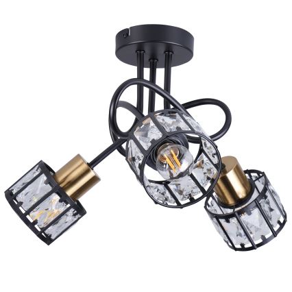 Candeeiro de tecto de superfície ZAHARA 3xE27/10W/230V preto