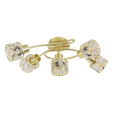 Candeeiro de tecto de superfície ZAHARA 5xE27/10W/230V dourado
