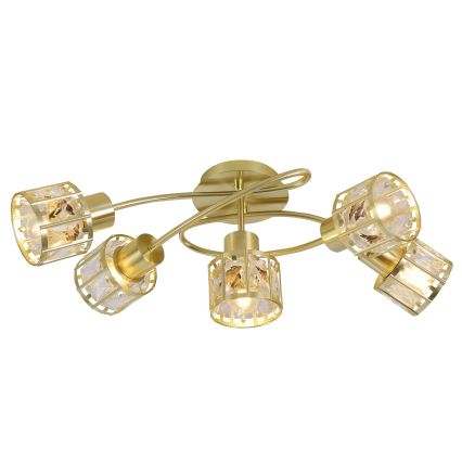 Candeeiro de tecto de superfície ZAHARA 5xE27/10W/230V dourado