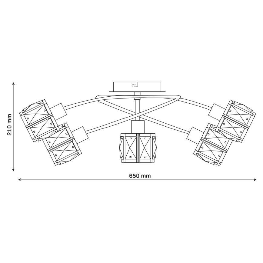 Candeeiro de tecto de superfície ZAHARA 5xE27/10W/230V dourado