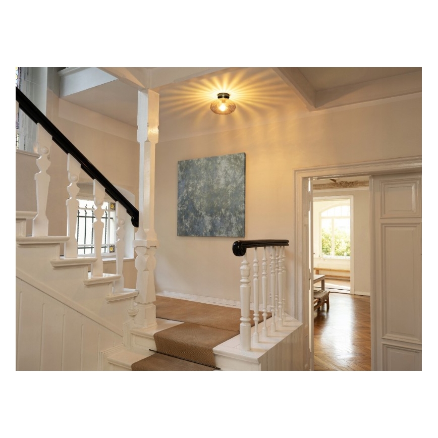Osram - Luminária de teto DECOR SMOKE 1xE27/12W/230V Ø 28 cm preto/cinza fumê