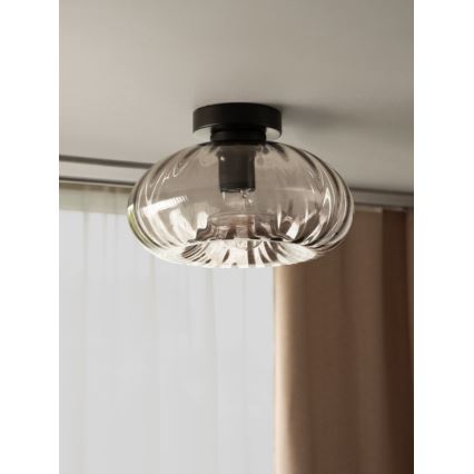 Osram - Luminária de teto DECOR SMOKE 1xE27/12W/230V Ø 28 cm preto/cinza fumê