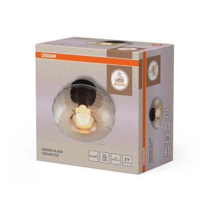 Osram - Luminária de teto DECOR SMOKE 1xE27/12W/230V Ø 28 cm preto/cinza fumê