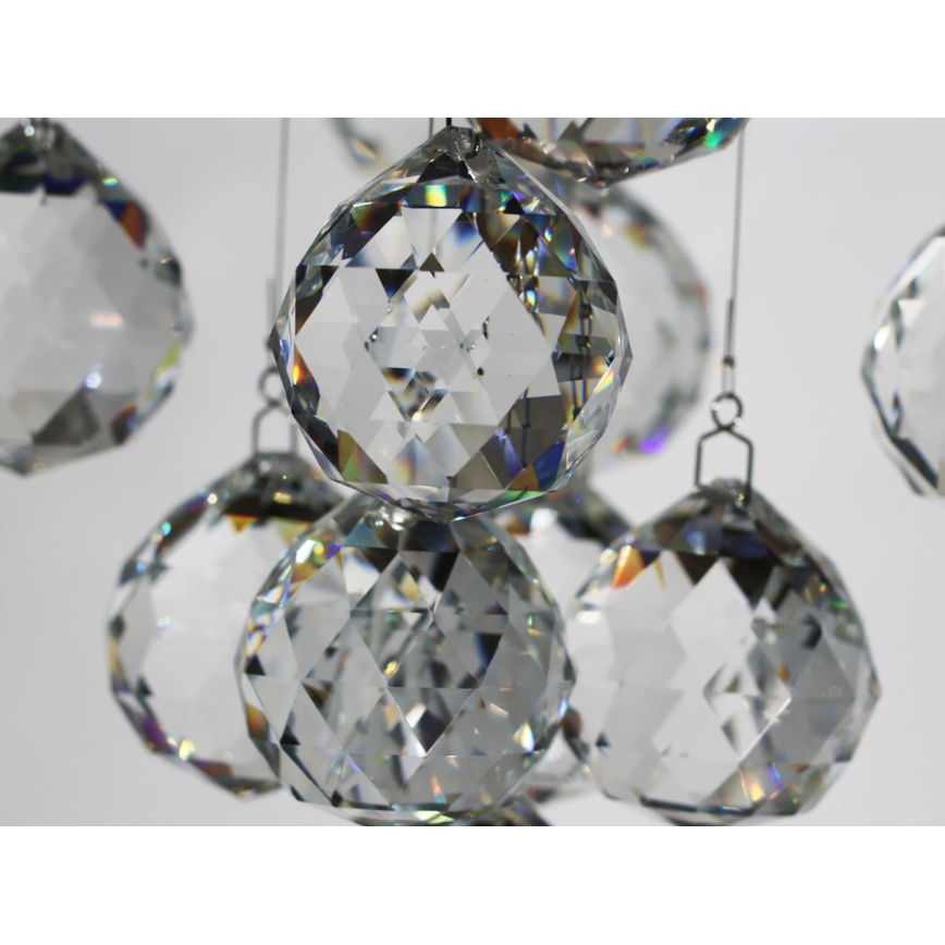 Luminária de teto de cristal LED NAURU LED/24W/230V Ø 40 cm cromado brilhante + comando remoto