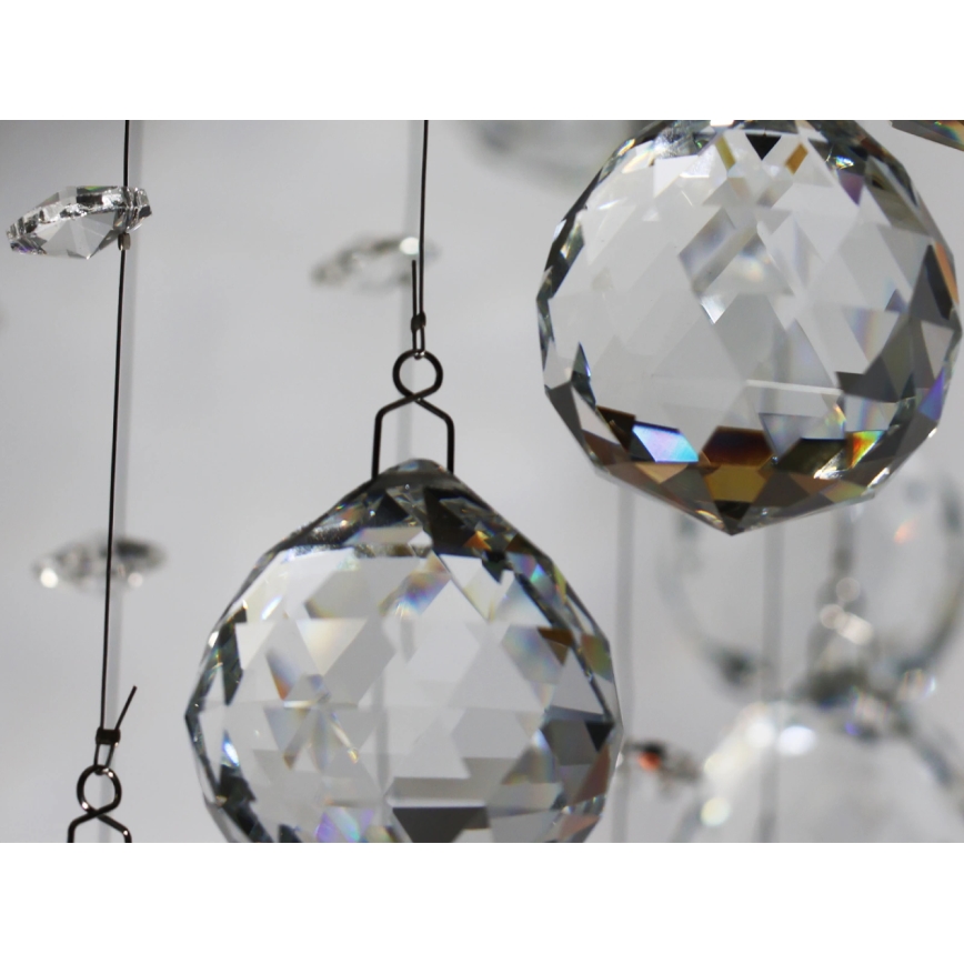 Luminária de teto de cristal LED NAURU LED/24W/230V Ø 40 cm cromado brilhante + comando remoto