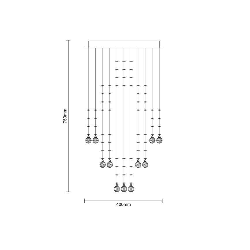 Luminária de teto de cristal LED NAURU LED/24W/230V Ø 40 cm cromado brilhante + comando remoto