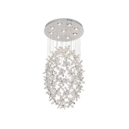 Candeeiro de teto de cristal LED SAMOA LED/30W/230V Ø 40 cm cromo brilhante + comando à distância