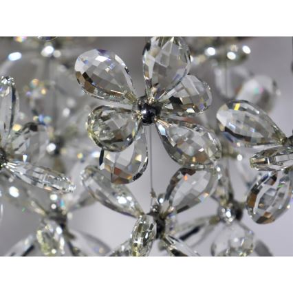 Candeeiro de teto de cristal LED SAMOA LED/30W/230V Ø 40 cm cromo brilhante + comando à distância