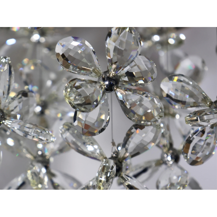 Candeeiro de teto de cristal LED SAMOA LED/30W/230V Ø 40 cm cromo brilhante + comando à distância