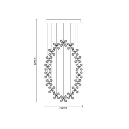 Candeeiro de teto de cristal LED SAMOA LED/30W/230V Ø 40 cm cromo brilhante + comando à distância