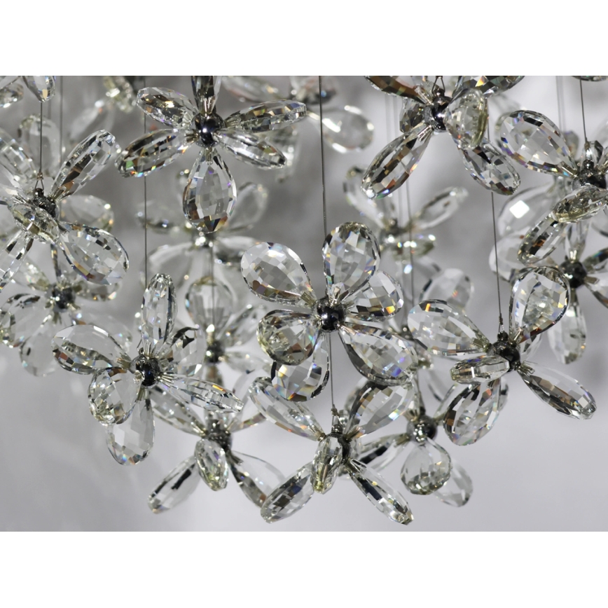 Candeeiro de teto em cristal LED SAMOA LED/30W/230V Ø 40 cm cromo brilhante + comando à distância
