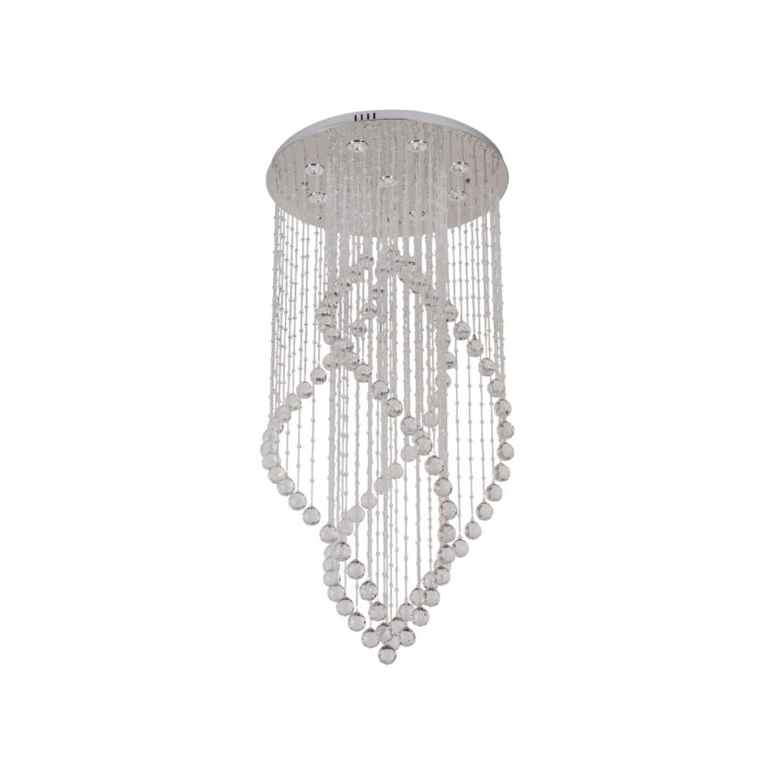 Candeeiro de teto em cristal LED NAURU LED/30W/230V Ø 60 cm cromado brilhante + controlo remoto
