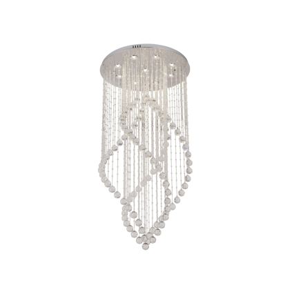 Candeeiro de teto em cristal LED NAURU LED/30W/230V Ø 60 cm cromado brilhante + controlo remoto