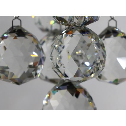 Candeeiro de teto em cristal LED NAURU LED/30W/230V Ø 60 cm cromado brilhante + controlo remoto