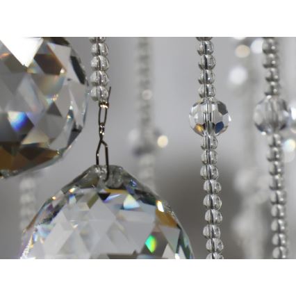 Candeeiro de teto em cristal LED NAURU LED/30W/230V Ø 60 cm cromado brilhante + controlo remoto