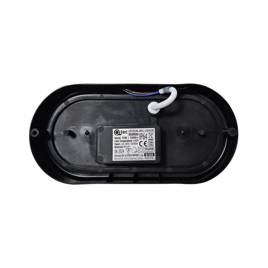 Candeeiro de tecto exterior LED/8W/230V 4200K IP64 preto