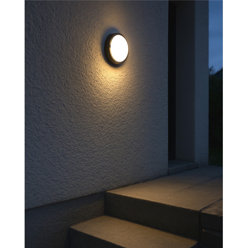 Candeeiro de tecto exterior LED/8W/230V 4200K Ø 14 cm IP64 preto