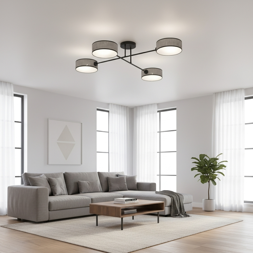 Candeeiro de tecto fixo MAGA 4xE14/10W/230V cinzento