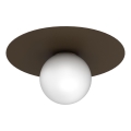 Candeeiro de tecto FLAT 1xE27/15W/230V 55x60 cm castanho