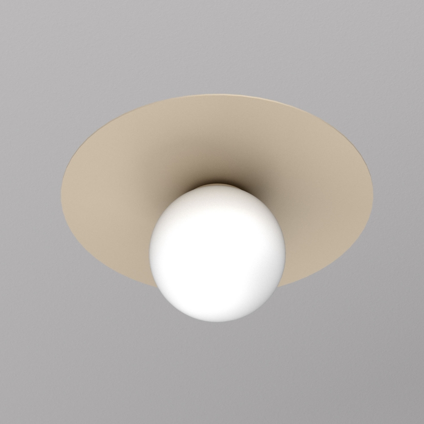 Candeeiro de tecto FLAT 1xE27/15W/230V, diâmetro 35 cm, bege
