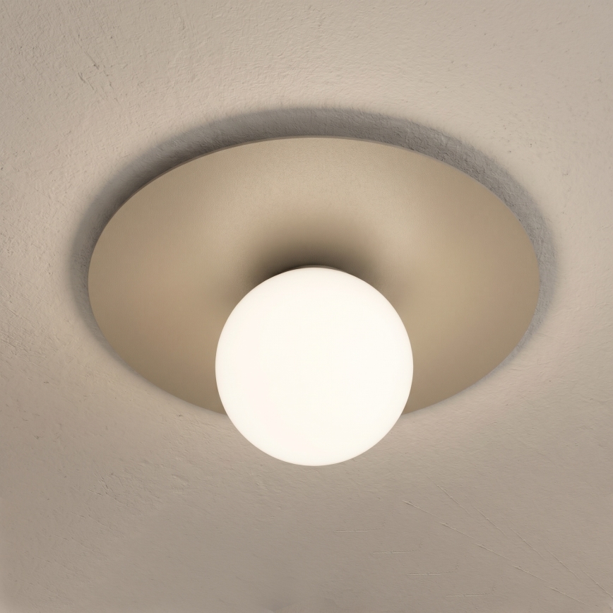 Candeeiro de tecto FLAT 1xE27/15W/230V, diâmetro 35 cm, bege