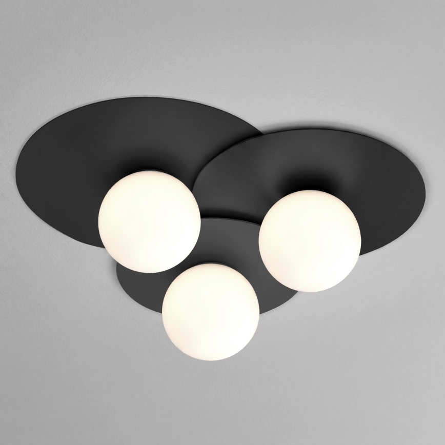 Candeeiro de tecto FLAT 3xE27/15W/230V 55x60 cm preto