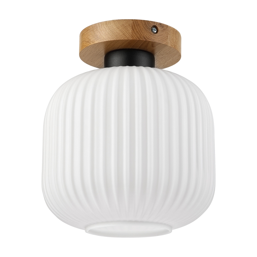Candeeiro de tecto HARMA WOOD 1xE27/15W/230V carvalho/branco Ø 20 cm