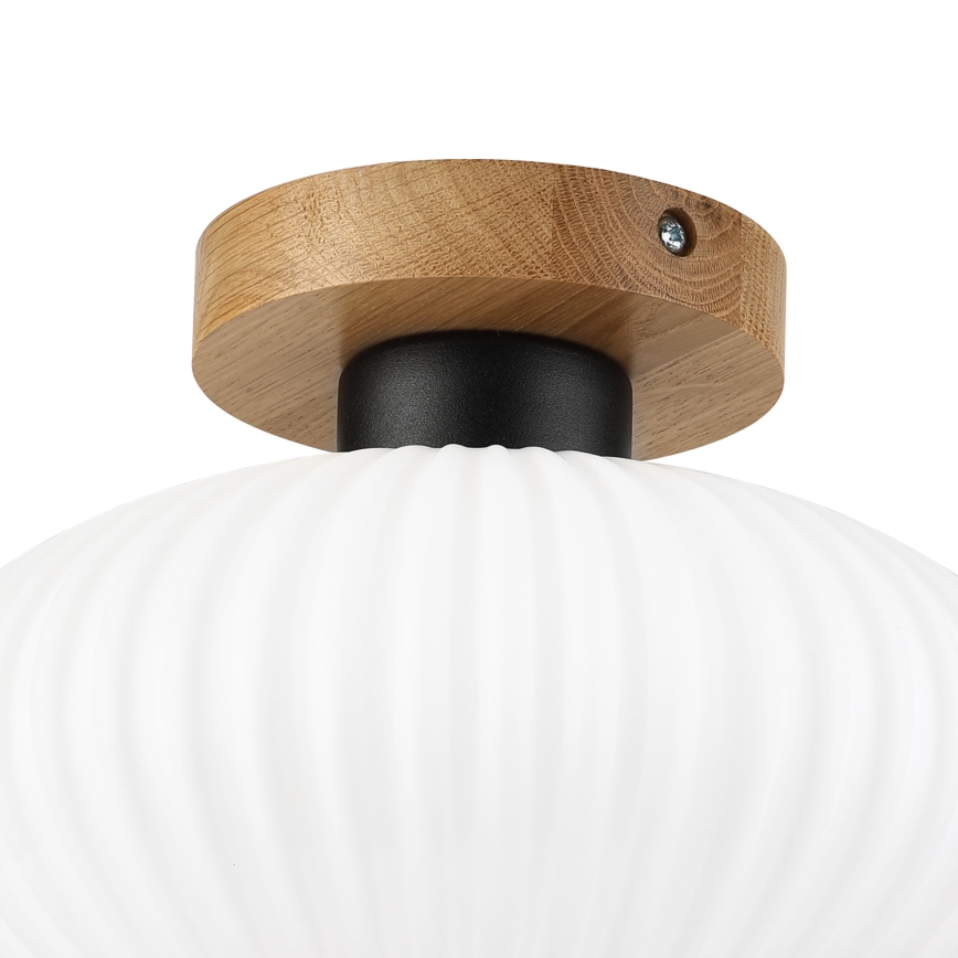 Candeeiro de tecto HARMA WOOD 1xE27/15W/230V carvalho/branco Ø 25 cm