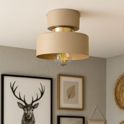 Candeeiro de tecto IGNIA 1xE27/60W/230V bege/dourado