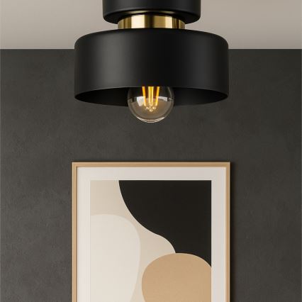 Candeeiro de tecto IGNIA 1xE27/60W/230V preto/dourado
