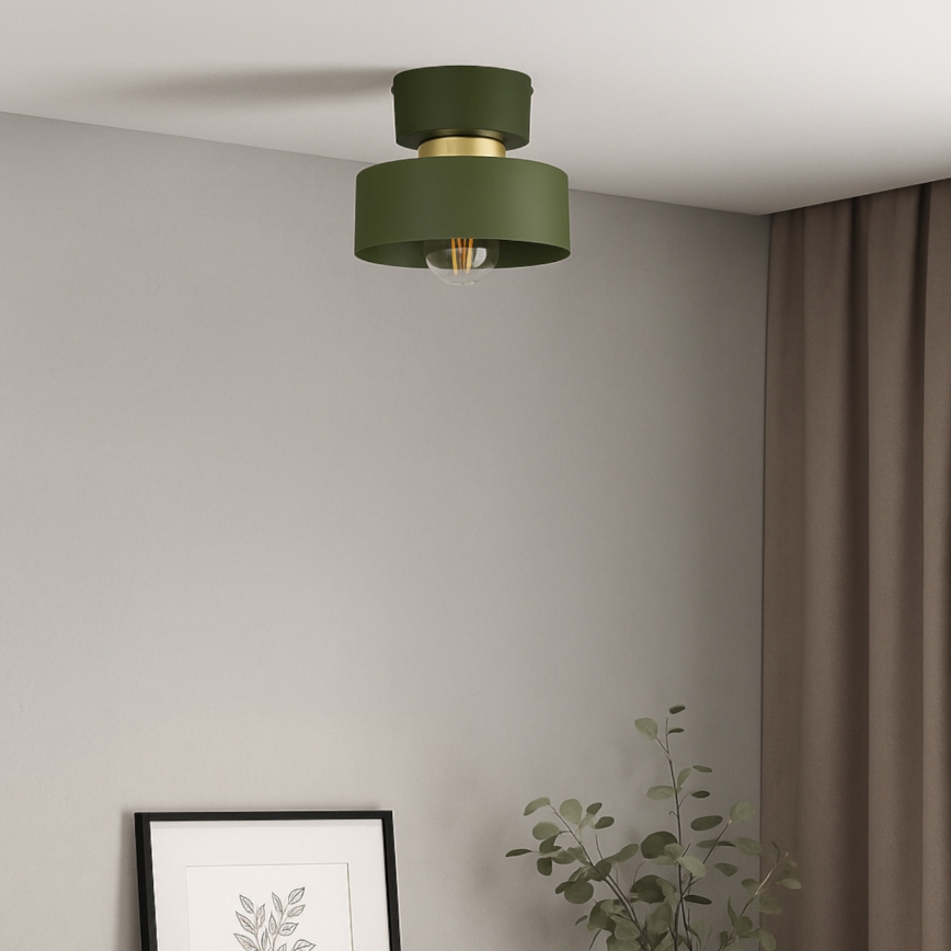 Candeeiro de tecto IGNIA 1xE27/60W/230V verde/dourado