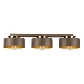 Candeeiro de tecto IGNIA 3xE27/60W/230V castanho/dourado