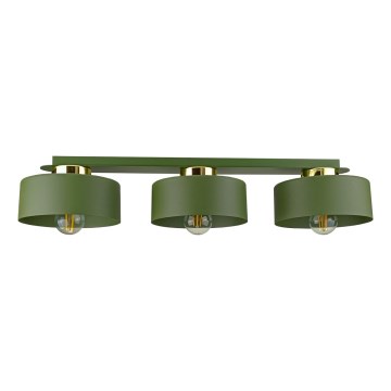 Candeeiro de tecto IGNIA 3xE27/60W/230V verde/dourado