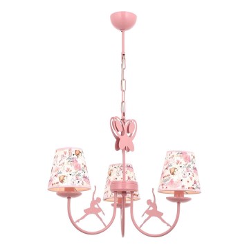 Candeeiro de tecto infantil BALLENNA 3xE14/40W/230V rosa