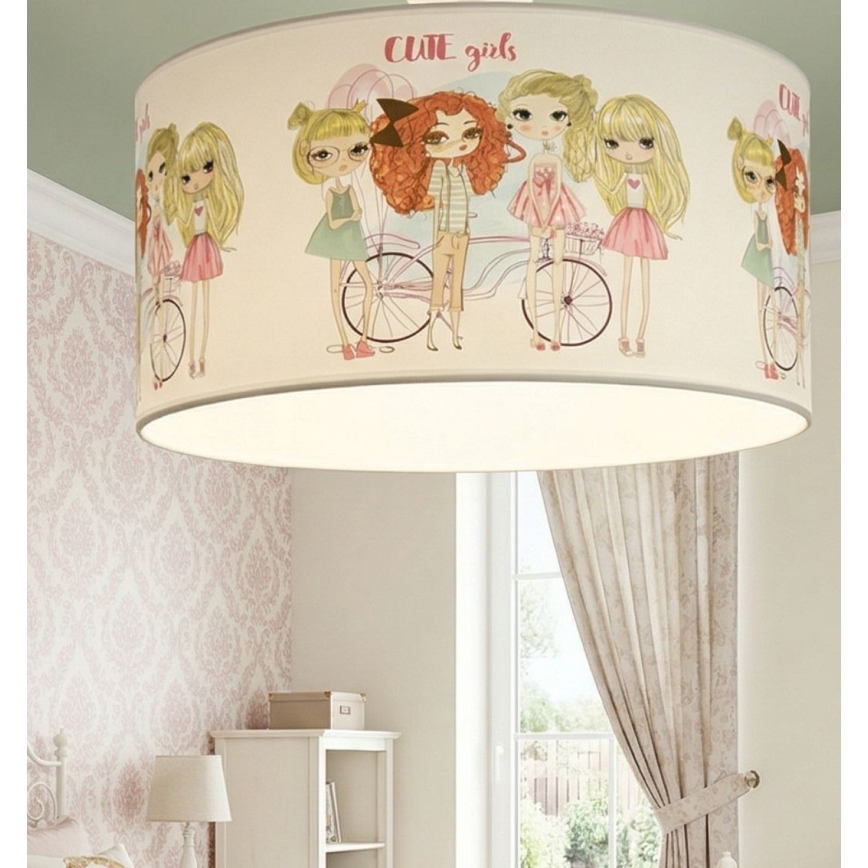 Candeeiro de tecto infantil GIRLS VIBES 1xE27/60W/230V, diâmetro 40 cm, para meninas