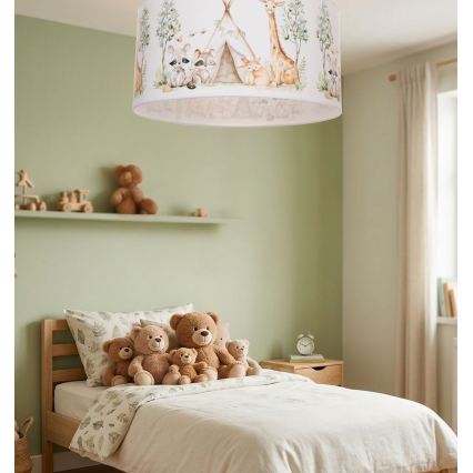 Candeeiro de tecto infantil KIDS ROOM 1xE27/60W/230V Ø 40 cm animais