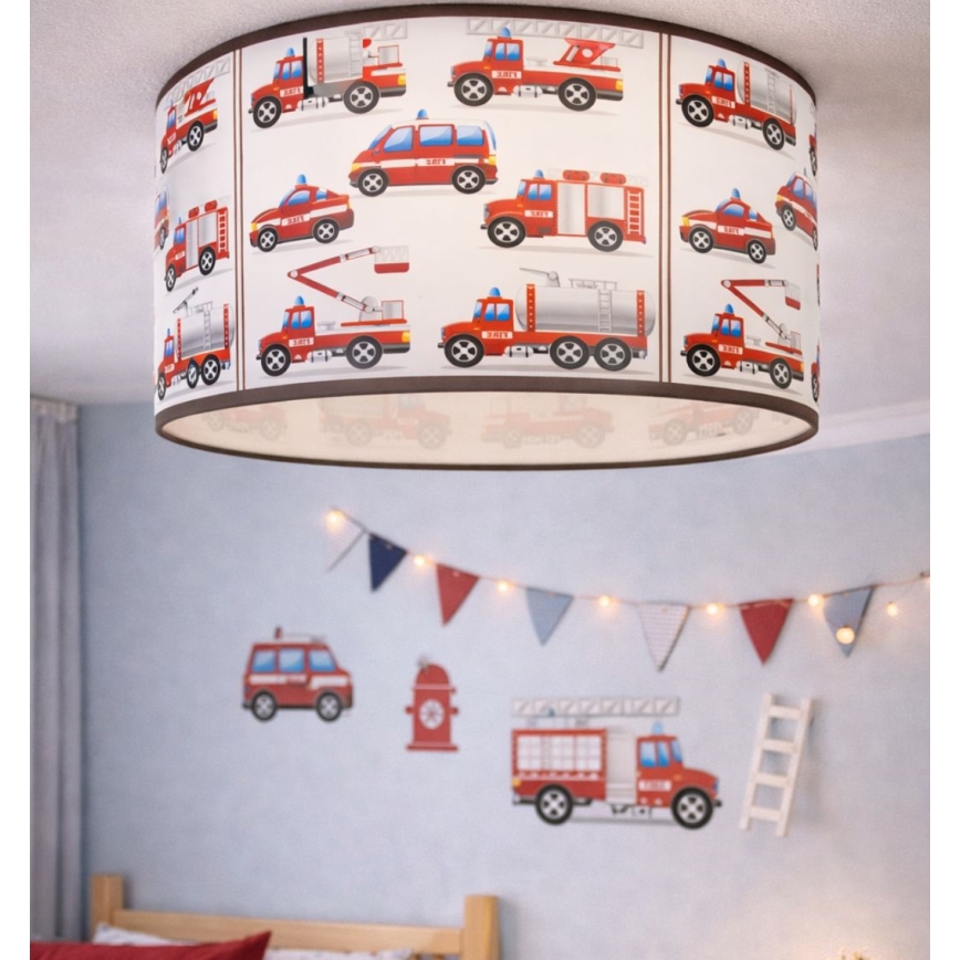Candeeiro de tecto infantil KIDS ROOM 1xE27/60W/230V Ø 40 cm, bombeiros