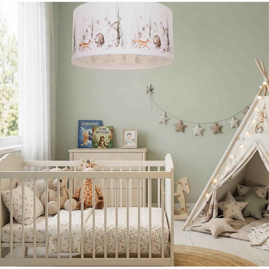 Candeeiro de tecto infantil KIDS ROOM 1xE27/60W/230V Ø 40 cm, com desenhos de animais