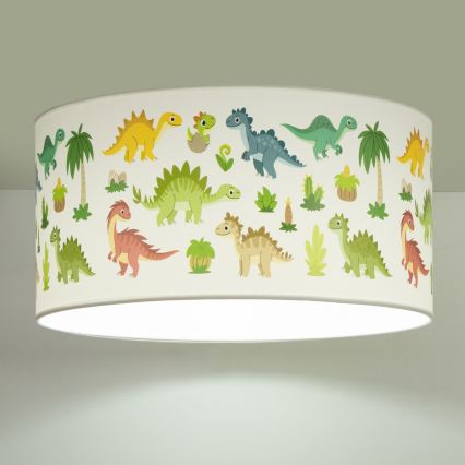 Candeeiro de tecto infantil KIDS ROOM 1xE27/60W/230V, Ø 40 cm, com motivo de dinossauro