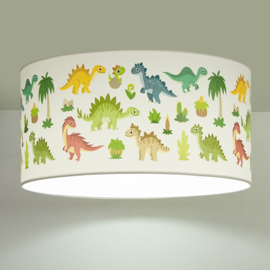 Candeeiro de tecto infantil KIDS ROOM 1xE27/60W/230V, Ø 40 cm, com motivo de dinossauro