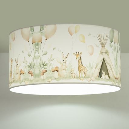 Candeeiro de tecto infantil KIDS ROOM 1xE27/60W/230V Ø 40 cm, com motivos de animais